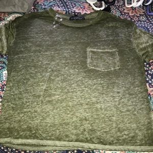 army green crop top